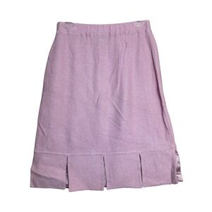 St John Collection Knit Skirt Womens 4 Pink Pleated Hem Santana Knit Made in USA